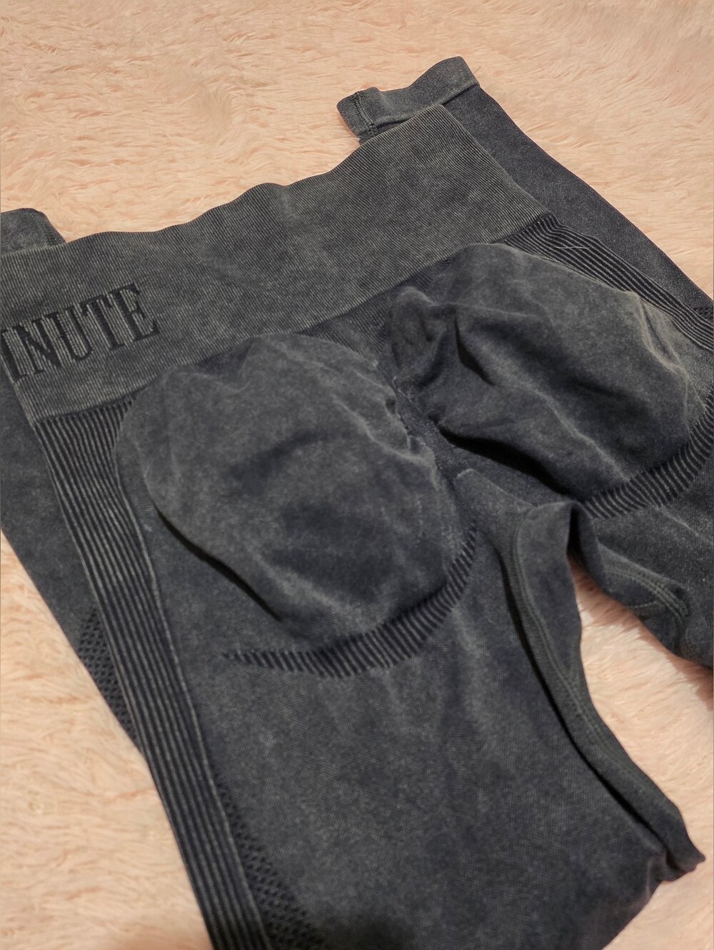 Gym.Minute Seamless Scrunch Butt Acid Wash Leggings Gray - Size Small